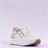 Remonte Lace Wedge Trainer With Side Zip - Cream Combi